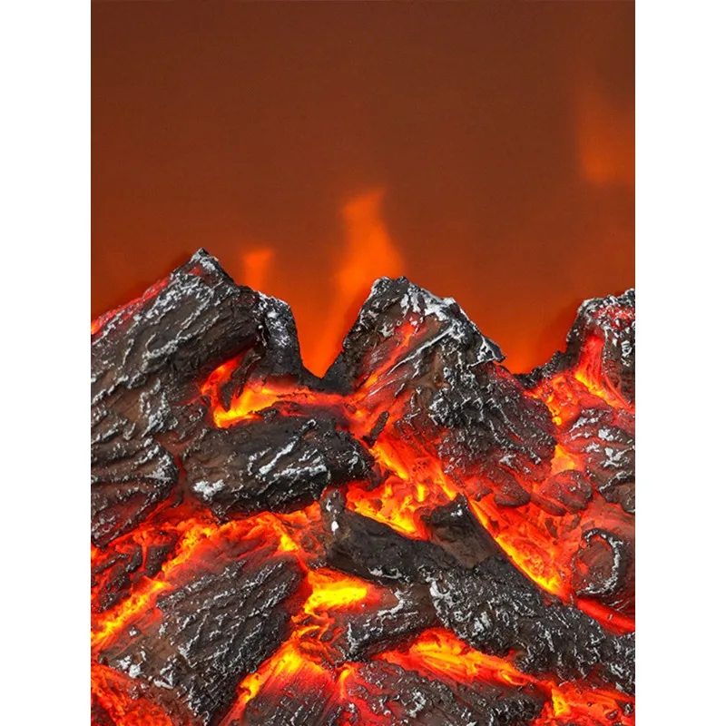 Electric Heating Fireplace Set With Simulated Flame And Decorative Design For Living Room And Dining Room Ambient Lighting