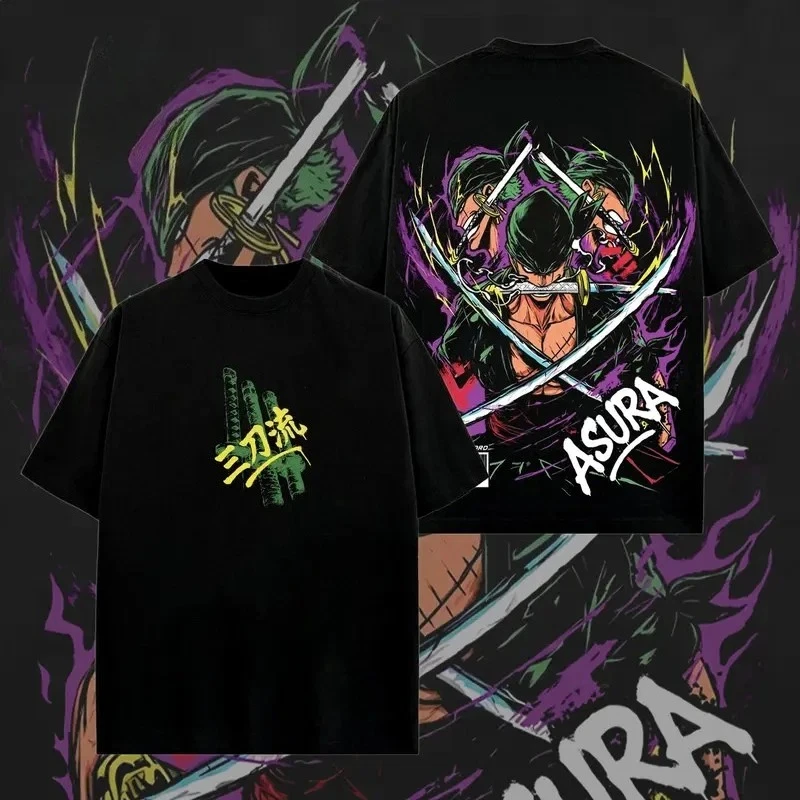 One Piece Anime Roronoa Zoro T Shirt Men Women Cotton Short Sleeve Tee Tops 2026 Summer Graphic Print Streetwear Casual Y2k