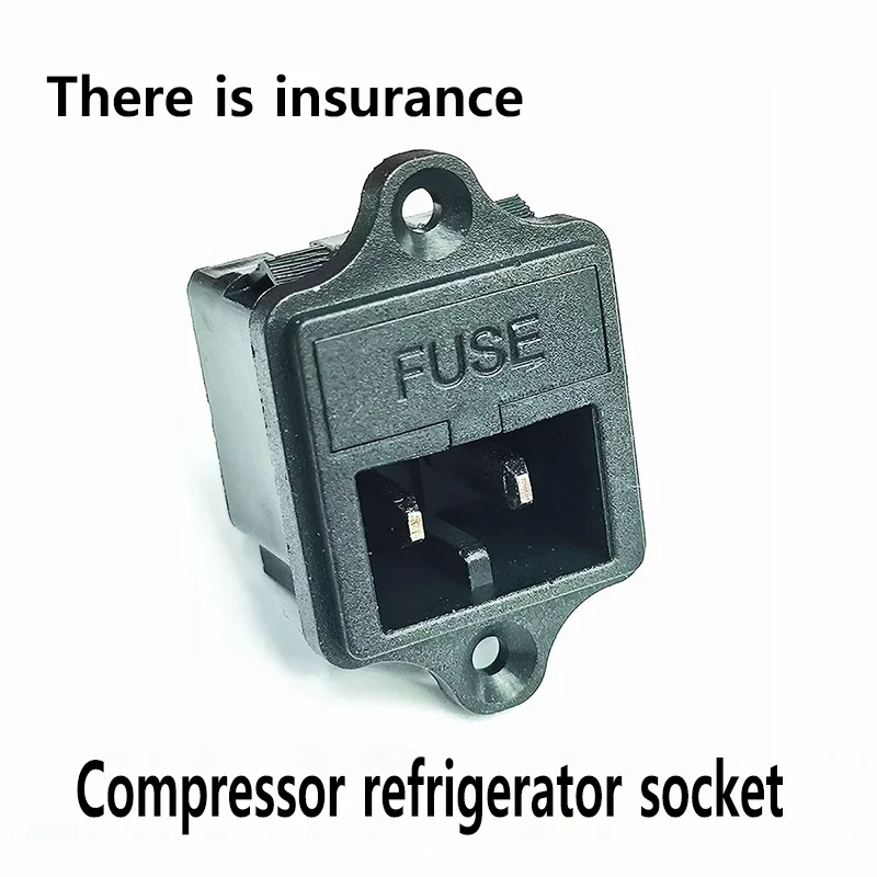 Car refrigerator compressor power socket with fuse, female seat with fixed screw hole, DC power cord socket