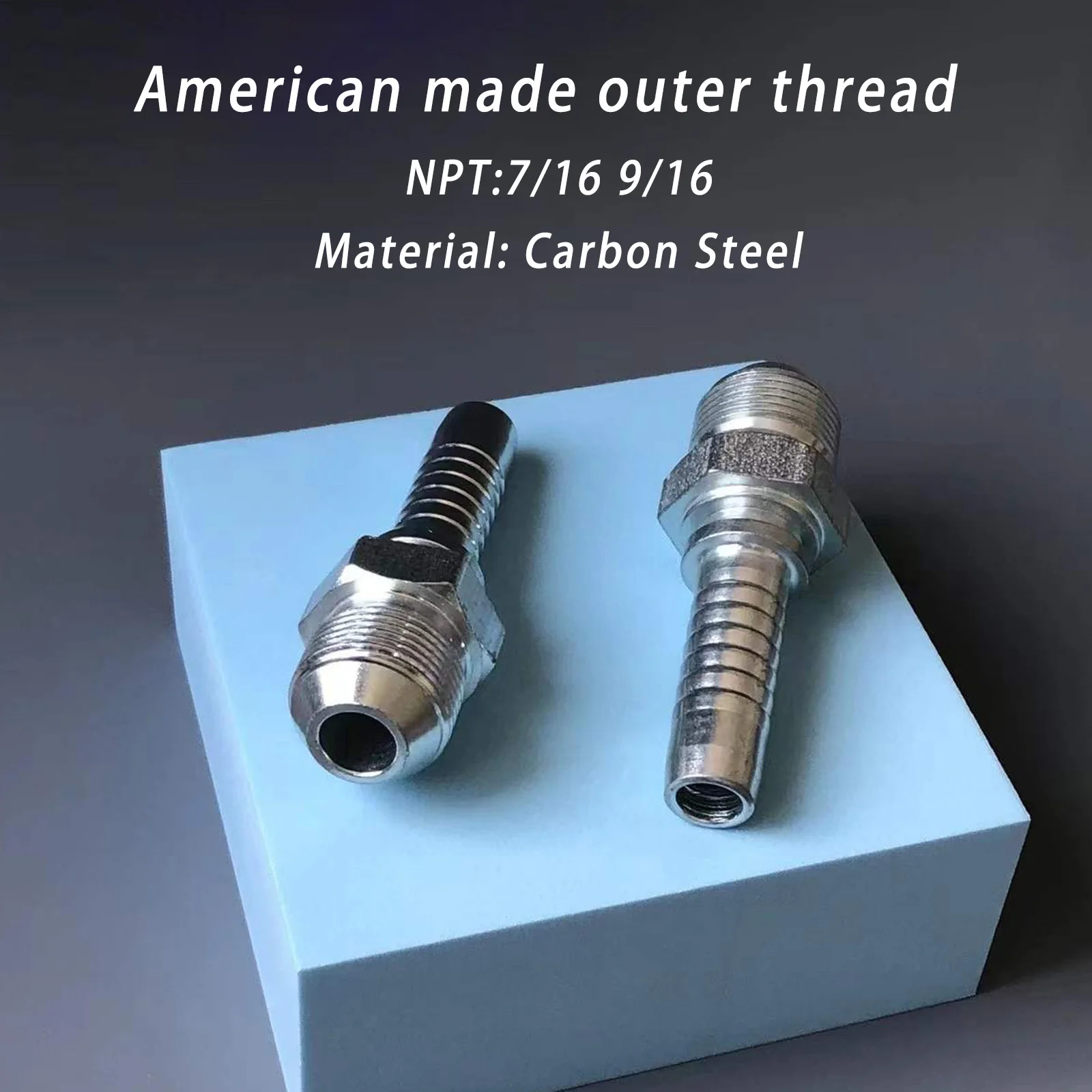 7/16 9/16 American made external thread with 74 degree conical surface and spherical head hydraulic pressure type oil pipe joint