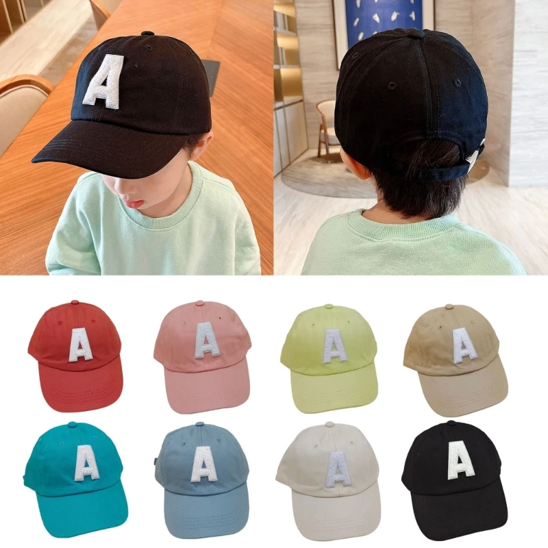 2023 New Kid Baseball Cap Fashion Alphabet-A Sport Hats for 1 2 3 4 Years Old Boy Girl Sun Protective Hat Outdoor Beach Headgear