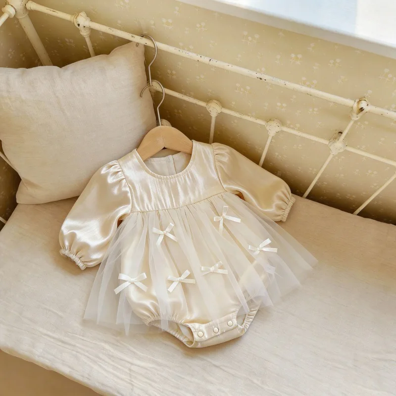 

2026 New Spring Girls Skirt Rompers Fashion Solid Black Fungal Edge Splicing Jumpsuit for Baby Girls