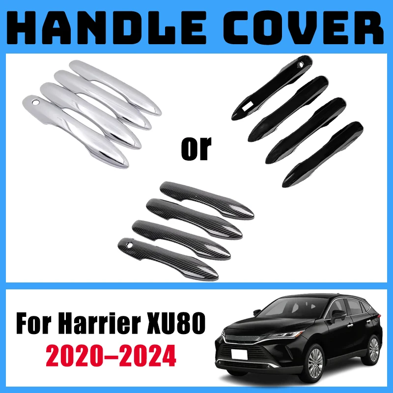 

4PCS Door Handle Cover Sticker Trim For Toyota Harrier XU80 Venza 2020 2021 2022 2023 2024 Car-Styling Exterior Part Accessories