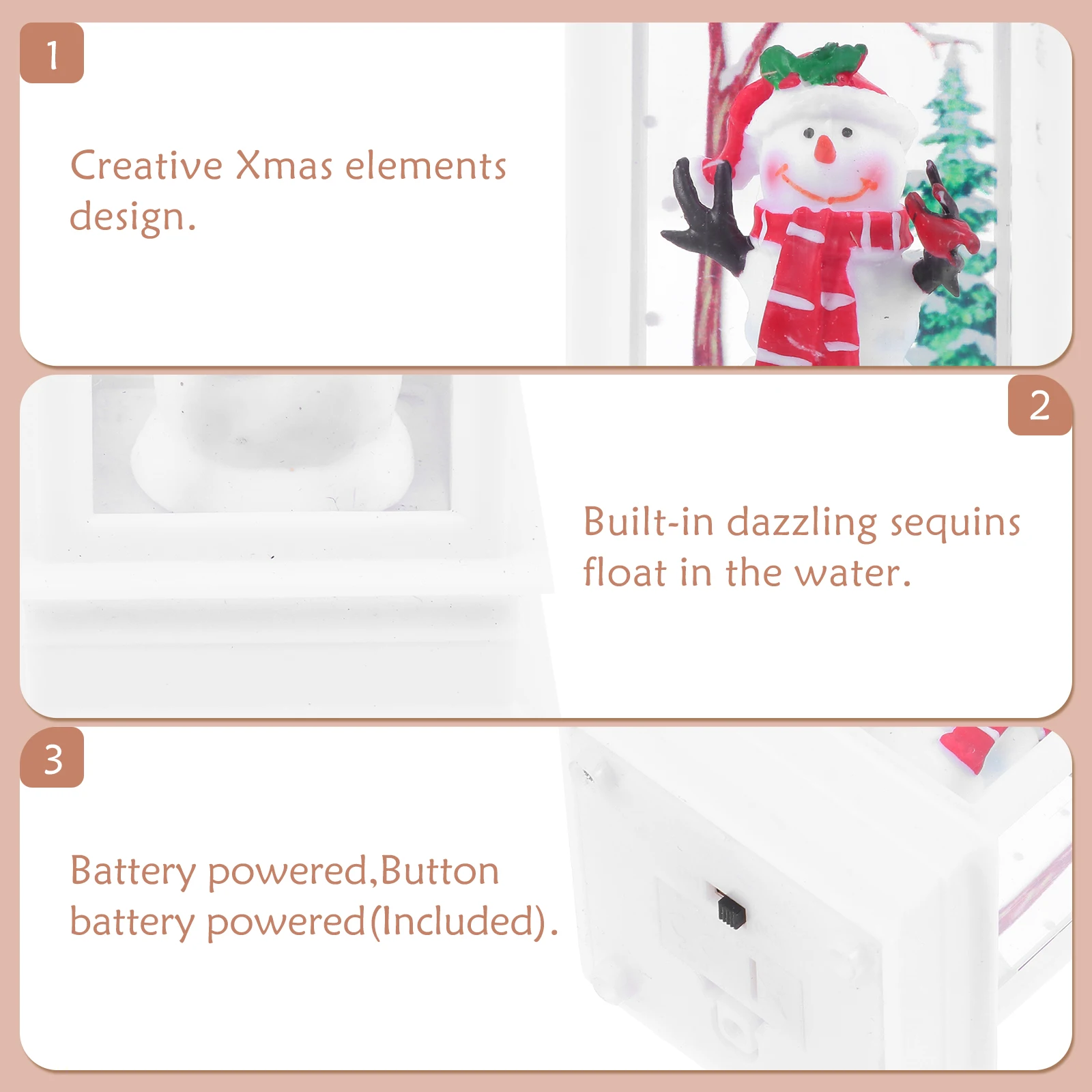 

1Pcs Christmas Decor Luminous Design Xmas Ornament Perfect for Home Office and Party Layout Xmas Lantern LED Lantern