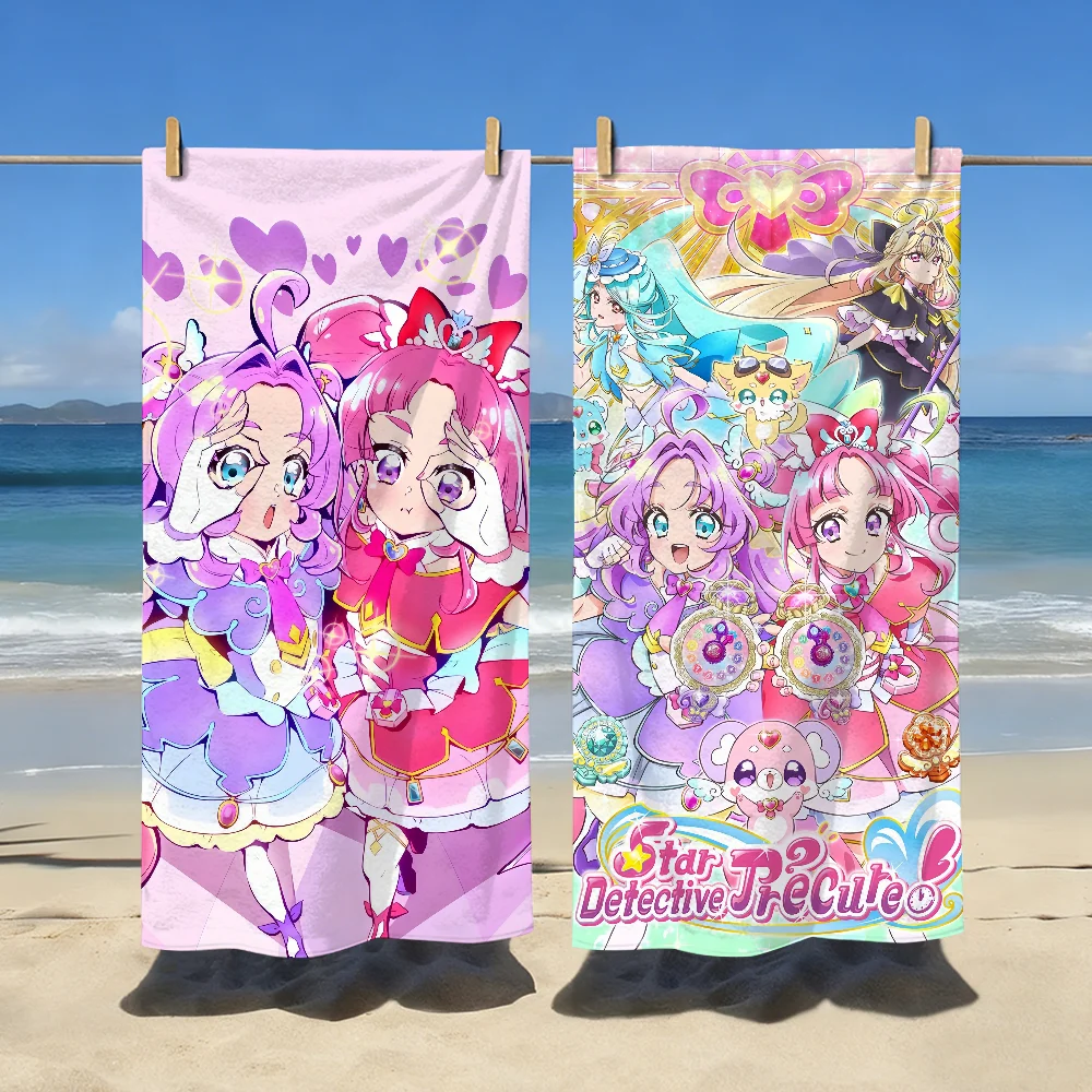 Anime S-Star D-Detective P-Precure Towel Soft Pool Gift For Travel Gym Shower Camping Quick Dry Sports Large Beach Towels