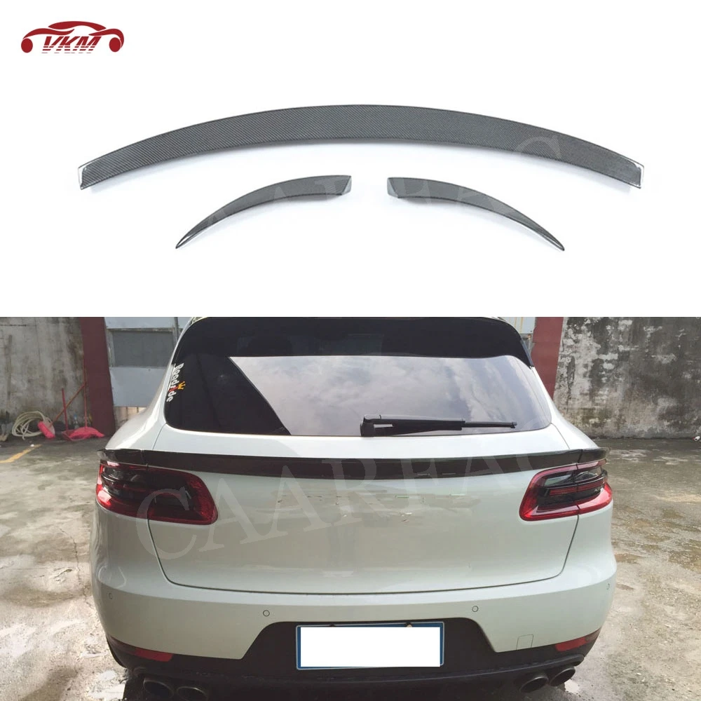 

Carbon Fiber Rear Trunk Middle Spoiler For Porsche Macan Spoiler 2014-2018 FRP Black Boot Belt Wings 3 PCS/Set