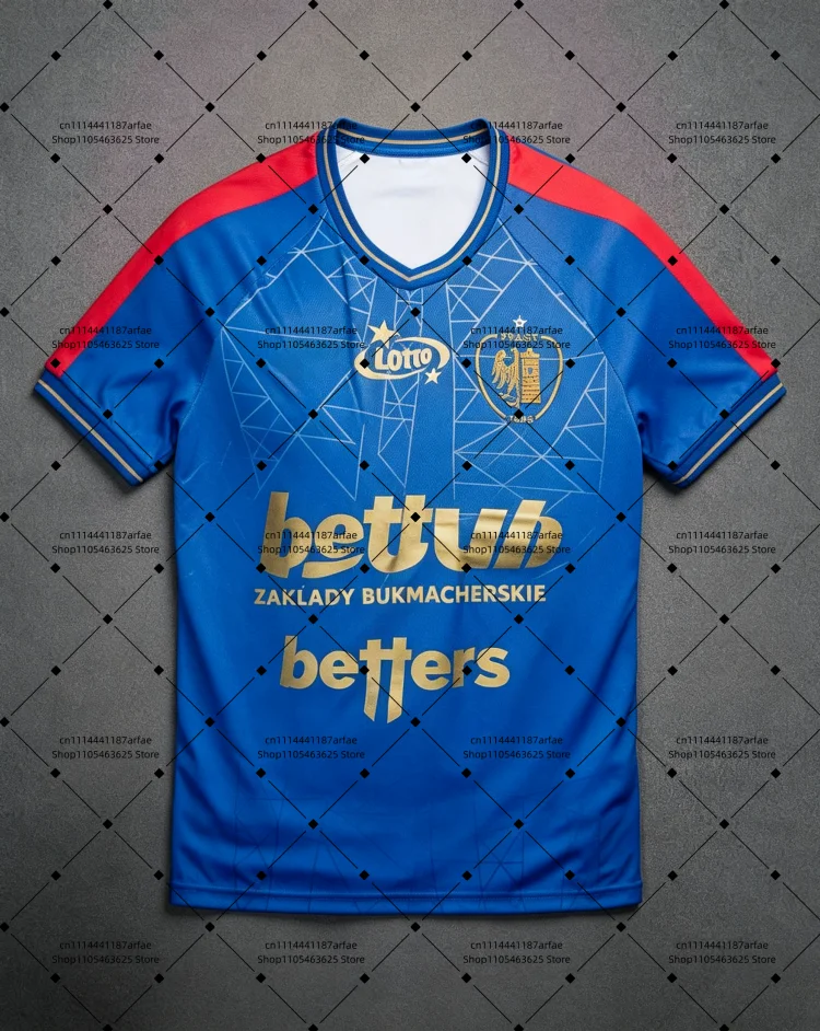 26-27 Piast Gliwice Heim- und Auswärtstrikot mit 3D-Digitaldruck, bequemes und atmungsaktives Sport-Freizeit-Oberteil – Detail 4