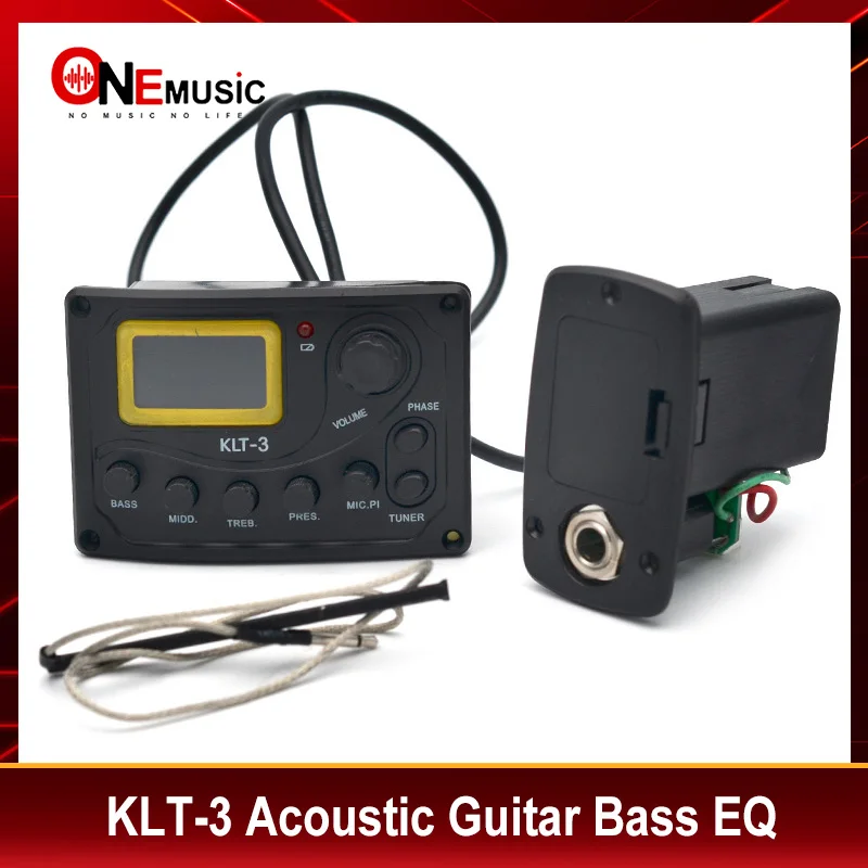 4 Band EQ Equalizer KLT-3 Acoustic Guitar Bass EQ Preamp with Micphone and Tuner Guitar pickup