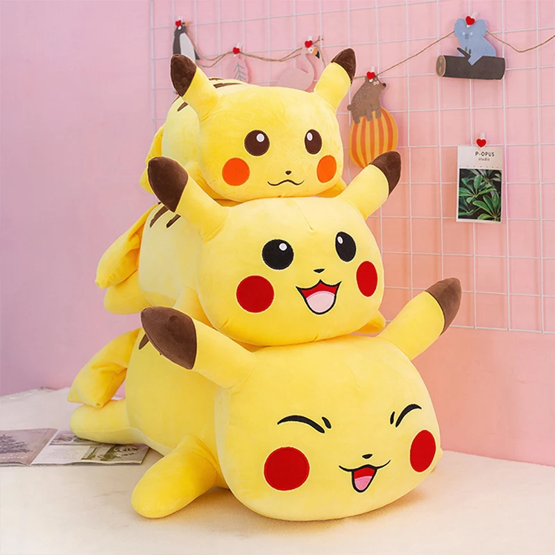 ポケモン-大型サイズ-85-センチメートルぬいぐるみピカチュウアニメぬいぐるみ動物枕ピカチュウしゃがむ柔らかいぬいぐるみ男の子と女の子のホリデーギフト