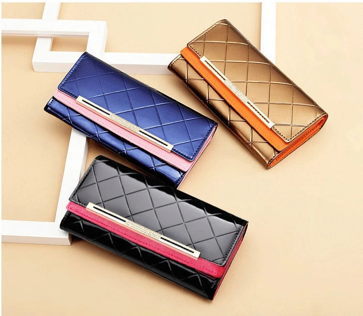 Ladies purse long real leather high-end multi-card large capacity multi-function zipper flip purse