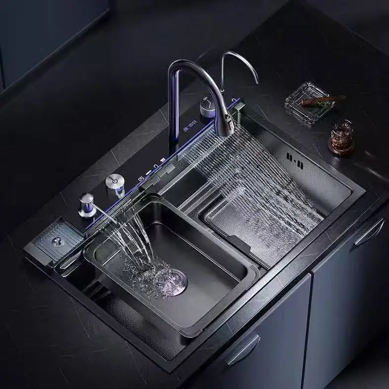 YFY Multifunctional Sink Honeycomb 304 Stainless Steel Integrated Kitchen Sink Vegetable Basin