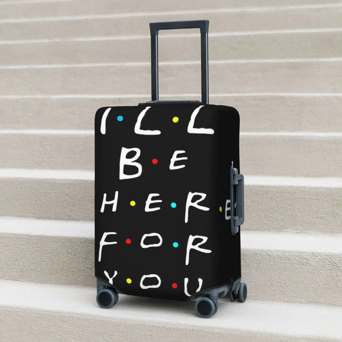 

Friends Tv Suitcase Cover I'll Be There For You Flight Cruise Trip Elastic Luggage Supplies Protector