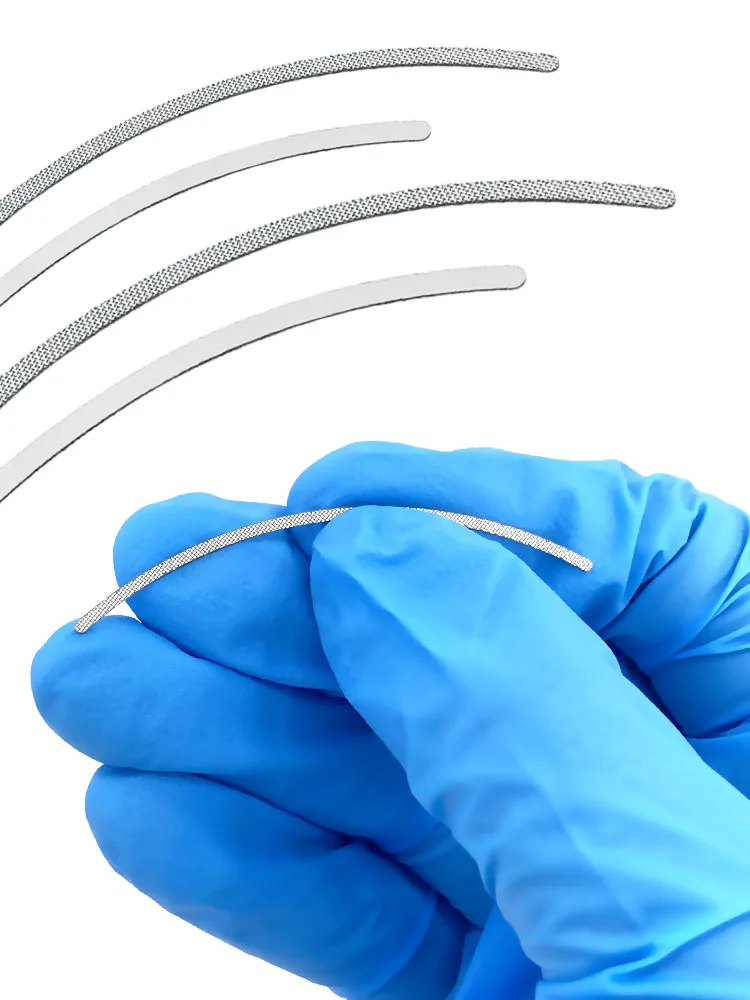 Retenue linguale orthodontique dentaire, maille, Base en acier inoxydable, fil de retenue orthodontique, accessoires de dentiste, 2 pièces/sac