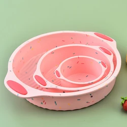 6/4PCS DIY Cake Mold Circular Silicone Cake Mold Set Household Baking Tray Oven Set