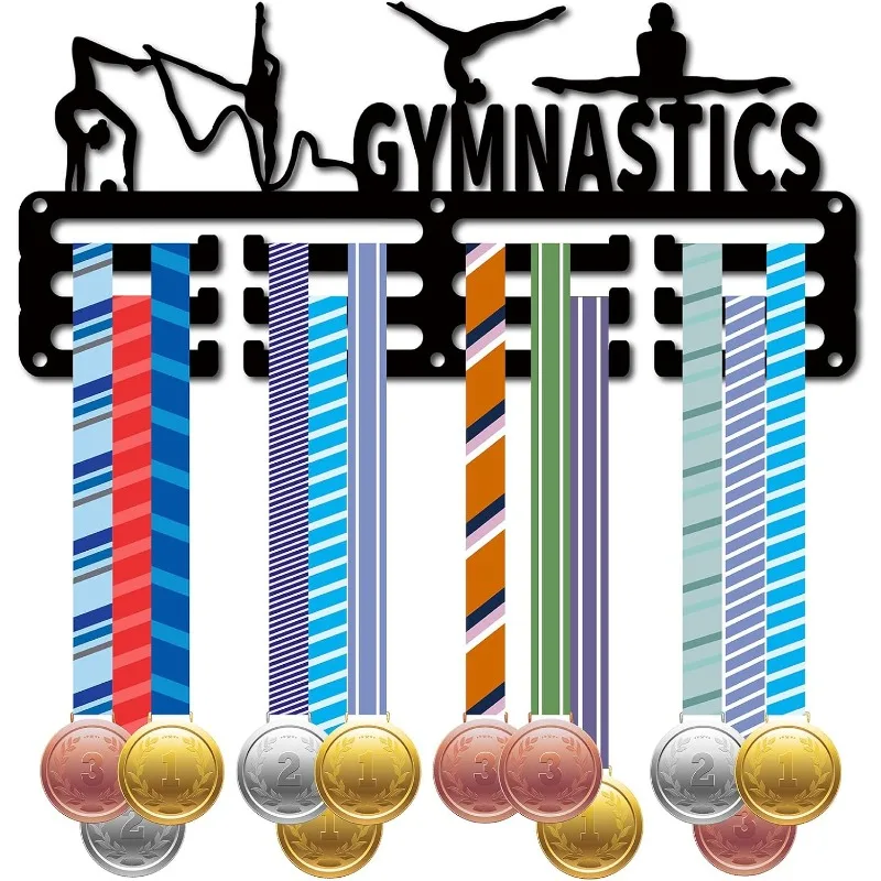 1pc Gymnastics Medal Holder Medal Hanger Display Rack Sports Metal Hanging Awards Iron Small Mount Decor Awards 11.4 x 5.1 Inch