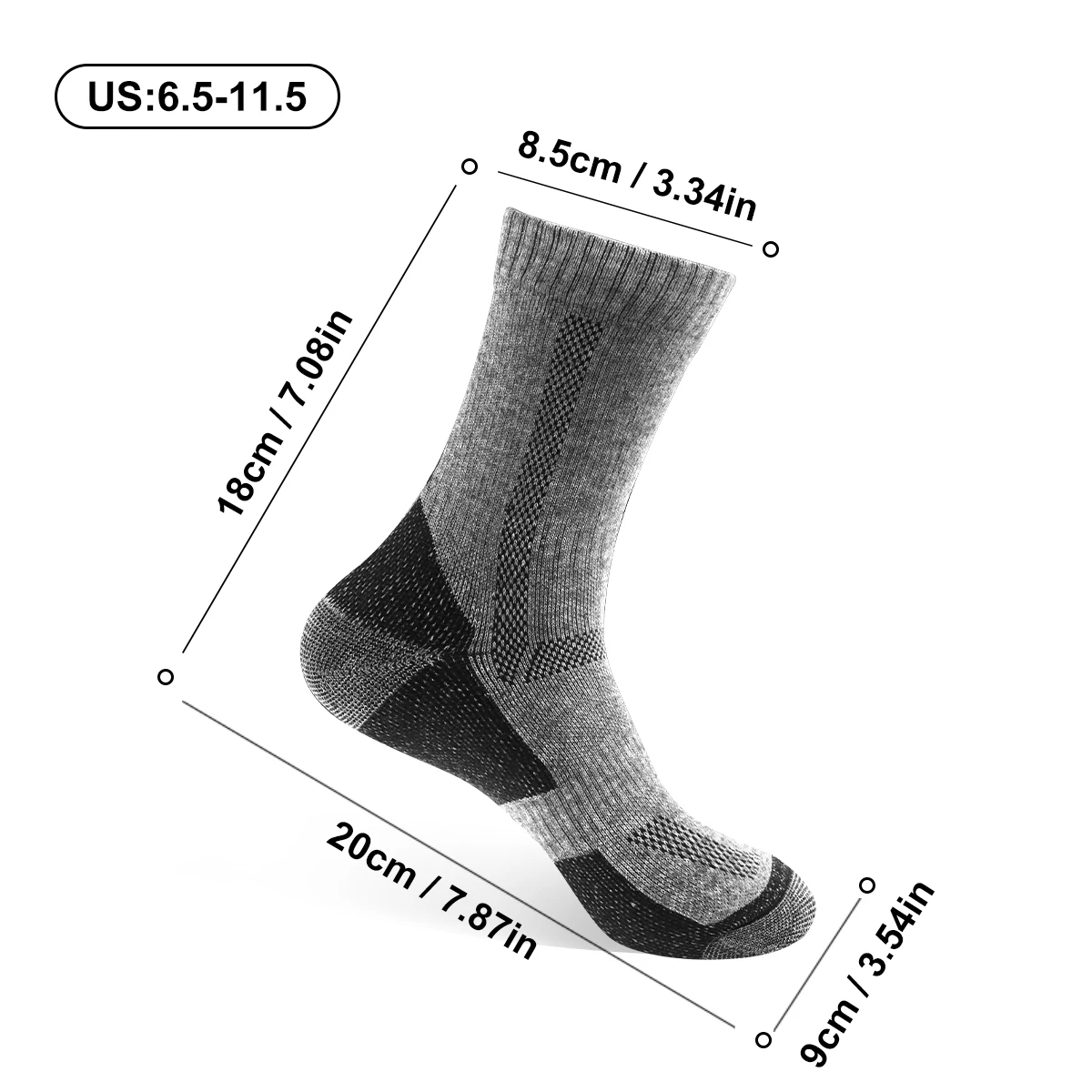 WRELS Merino Wool Thermal Socks Winter Long Warm Soft Ski Snowboarding Socks Thick Cotton Moisture Absorption High Elastic Socks image 5