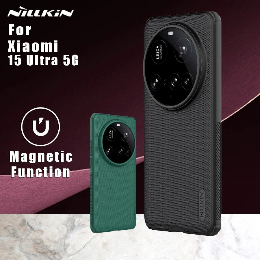 Para Xiaomi Mi 15 Ultra 5G funda magnética Nillkin súper esmerilada TPU borde suave y cubierta trasera de protección Ultra dura para PC