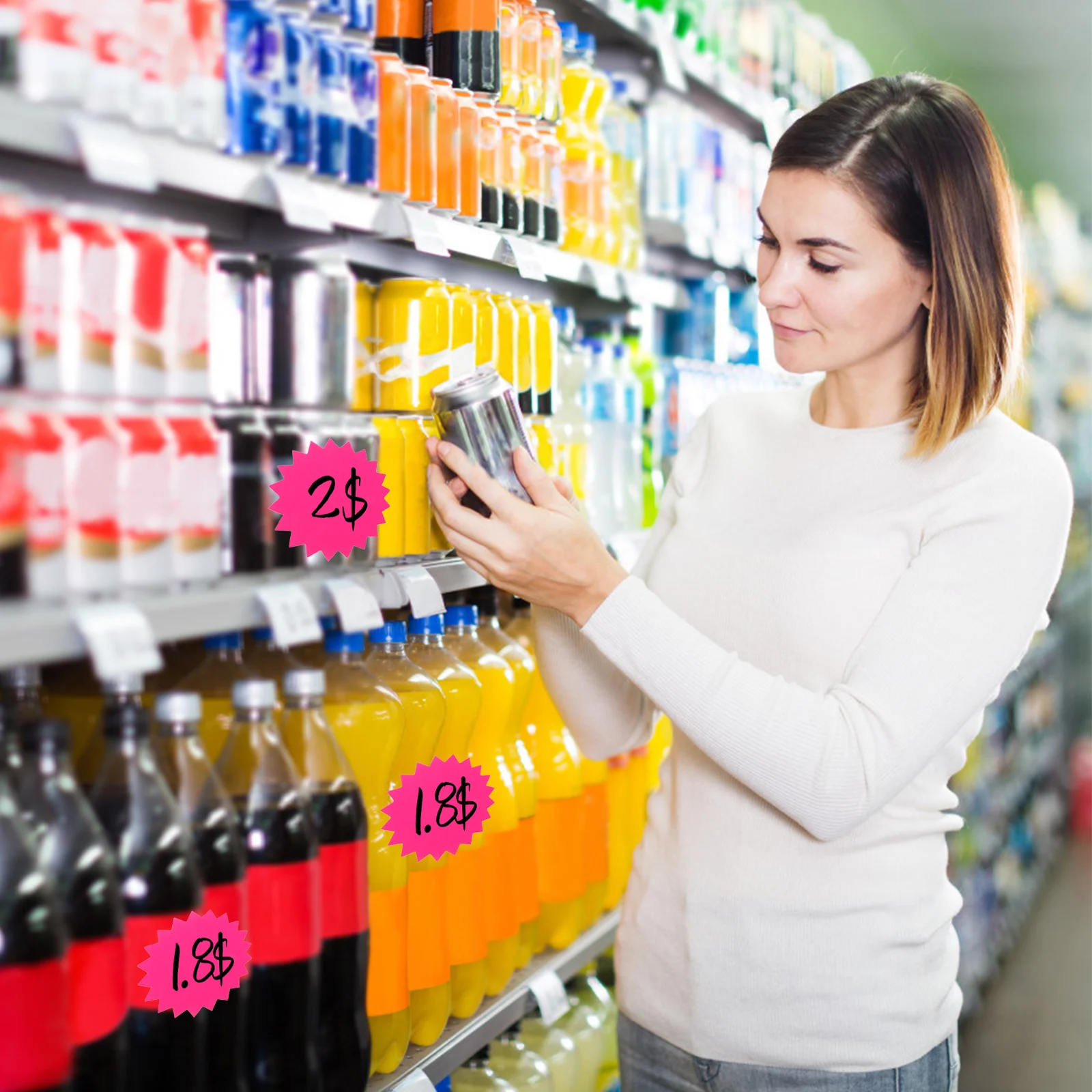 

100 Sheets Fluorescent Paper Price Tags Explosion Shape Creative Price Labels for Market Shops Supermarkets Display