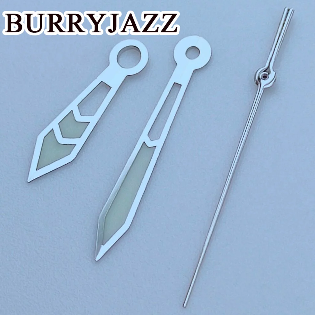 BURRYJAZZ NH35 NH36 NH38 7 s26 7 s36 4 r35 4 r36 lancette dell'orologio argento rosso argento giallo argento arancione mani verde luminoso
