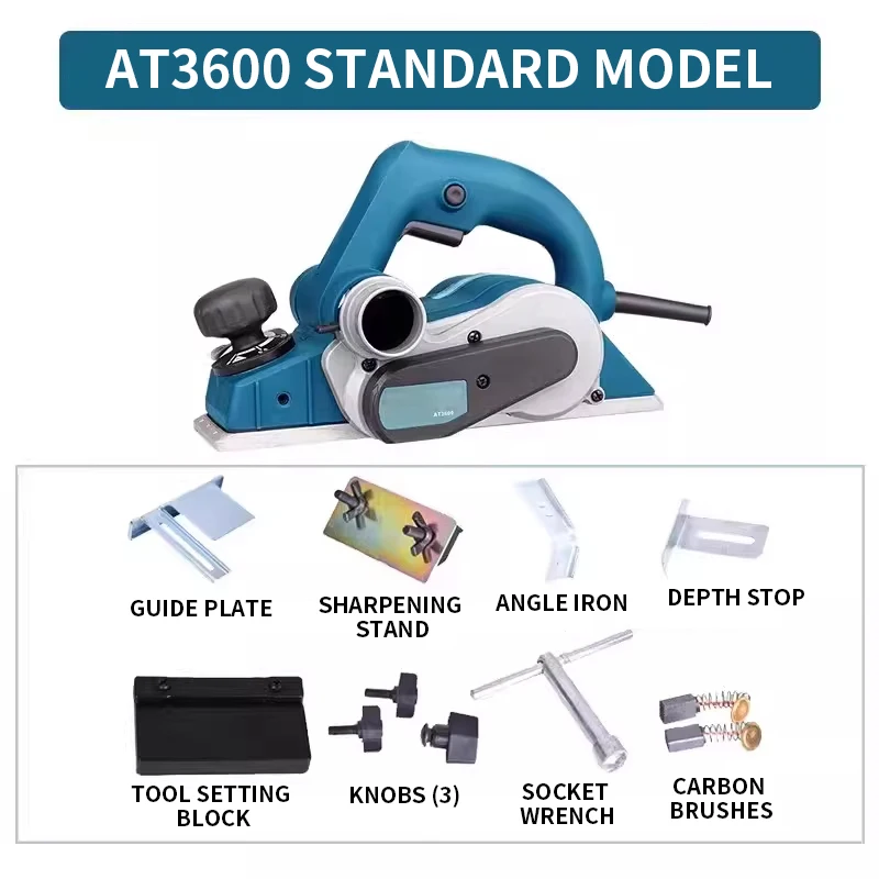 Small Electric Planer for Woodworking, Home-Use Planer, Portable Multi-Function Wood Planer, Dual-Directional Dust Extraction