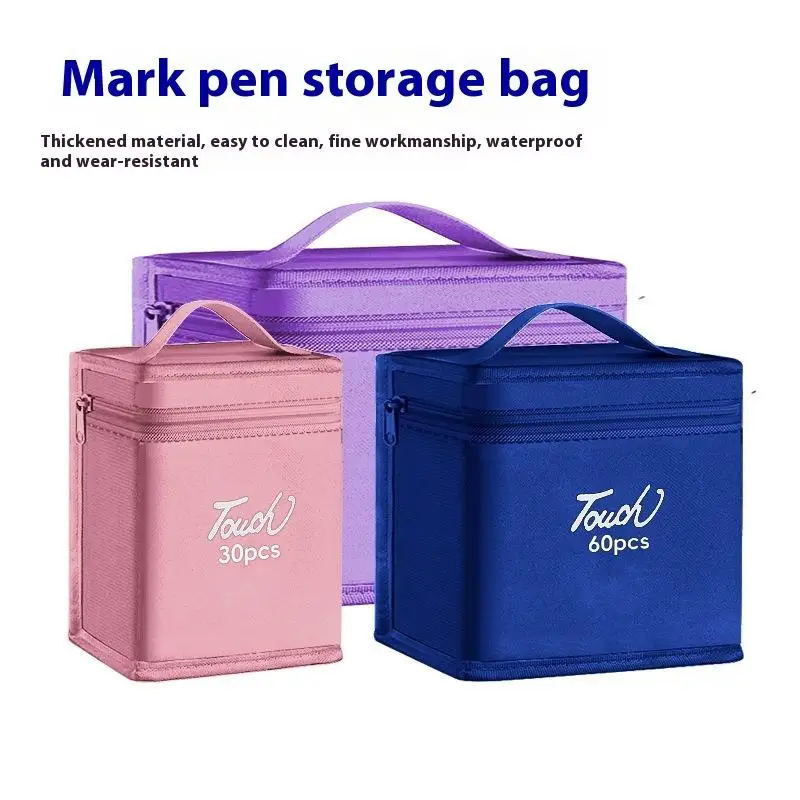 New 1 Piece Large Capacity Art Marker Pen Storage Bag 40/100/120Pcs Pencil Bag Folding Square Marker Pen Pouch Organizer