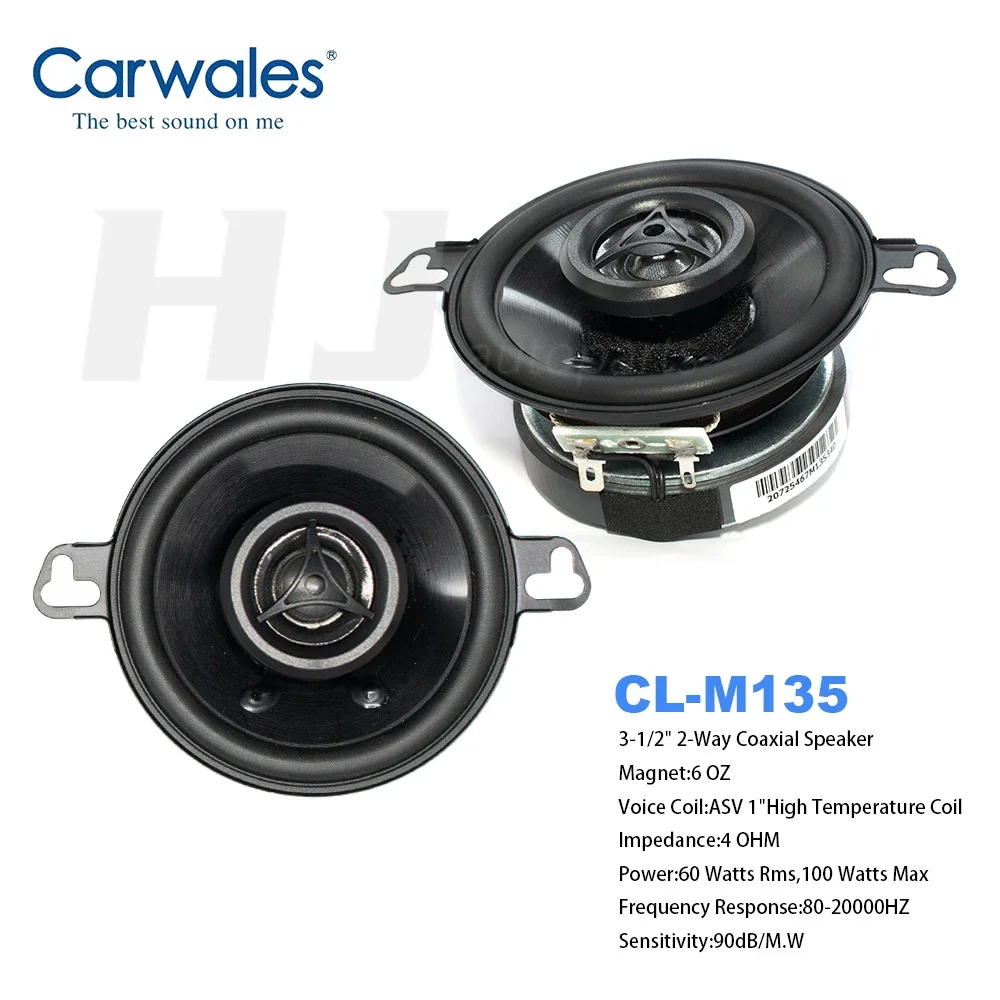 2pcs Car Center Surround Speaker 3.5 Inch Coaxial Treble Mid Range Bass Speaker Sound System Enhance Vocals Car Tweeter Mid Horn