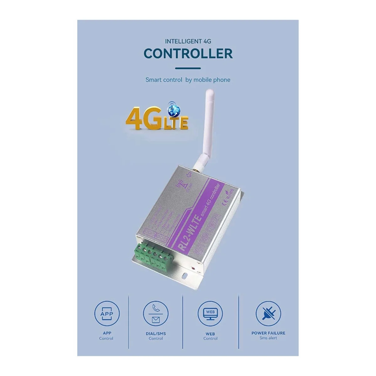 RL2 GSM 4G Smart Relay Switch Timer Controller SMS App Remote Control Home Appliance Automatic Door Opener (A) EU Plug