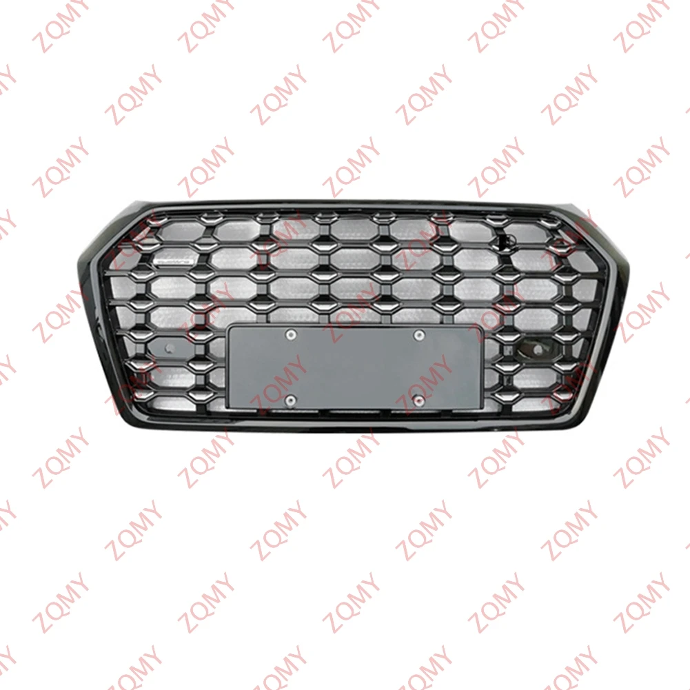 

With/Logo For Audi Q5 Q5L SQ5 2018 2019 2020 Car Front Bumper Grille Centre Panel Styling Upper Grill (Modify For RSQ5 style)