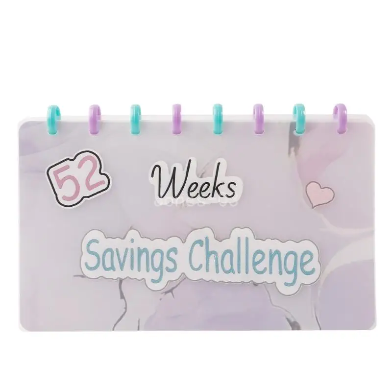 Q6PE Savings Challenge Book with Envelopes 52 Week Saving Challenge Binder PVC Waterproof Budget Book Holder