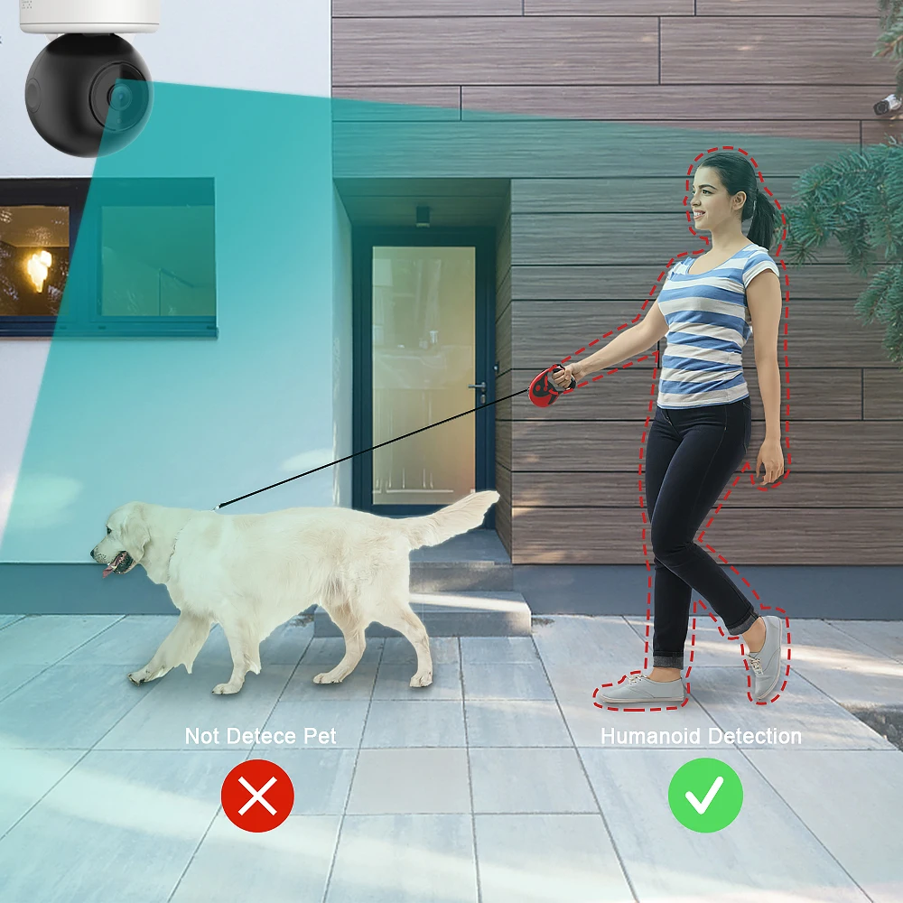 Kamera keamanan rumah 2MP HD Plug-in dalam ruangan kamera WiFi kamera peliharaan Pan Tilt Monitor bayi penglihatan malam 2 arah Audio IP Cam
