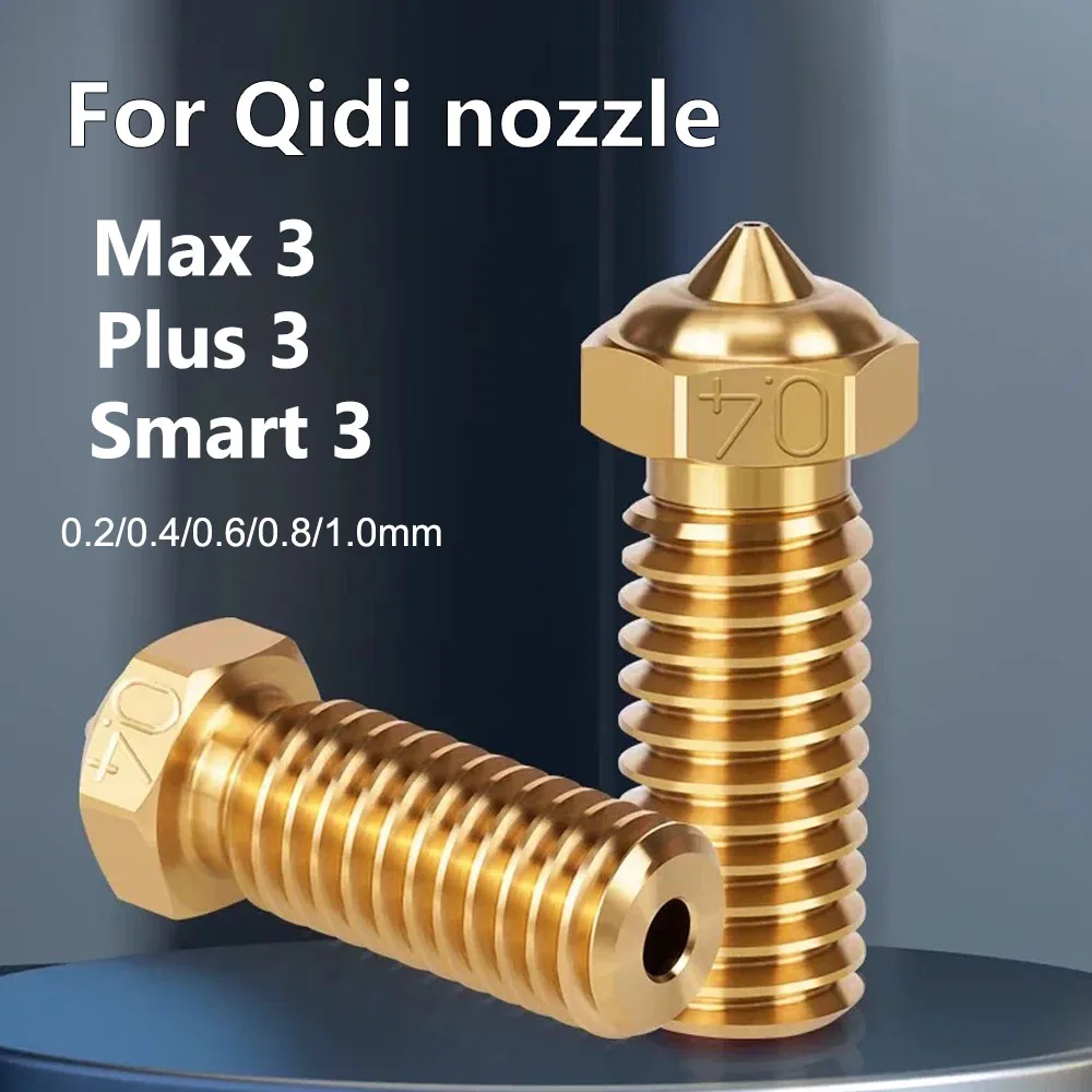 Für Qidi X Max 3/Plus 3/Smart 3 Düsen aus Messing 0,2/0,4/0,6/0,8mm 3D-Drucker Hotend Zubehör für QIDI Q1 1,75mm Filament-Düse
