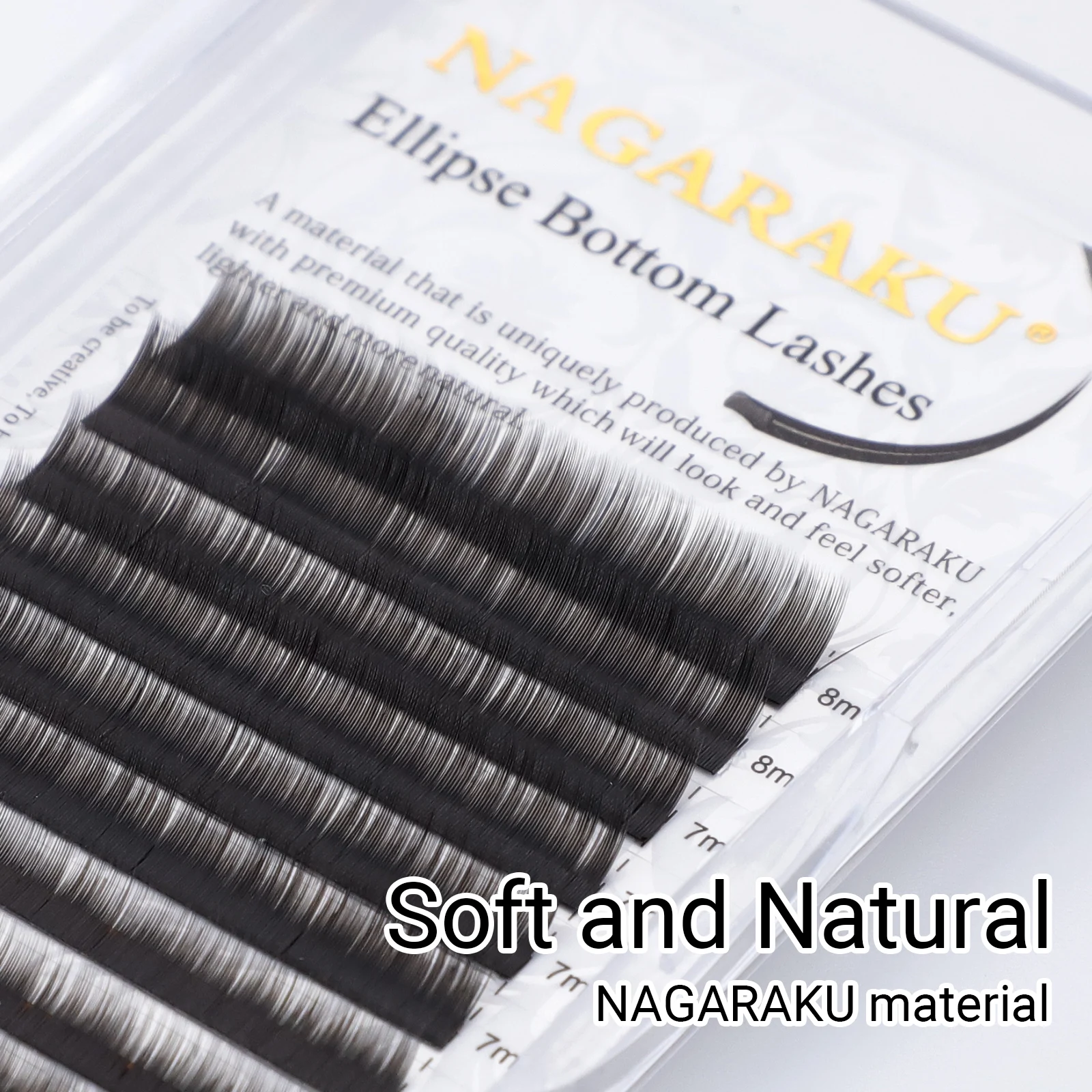 NAGARAKU Wimpernverlängerung für die untere Wimpernreihe, Ellipse Classic Curl, 5mm 6mm 7mm, schwarze Augenbrauenwimpern – Detail 7