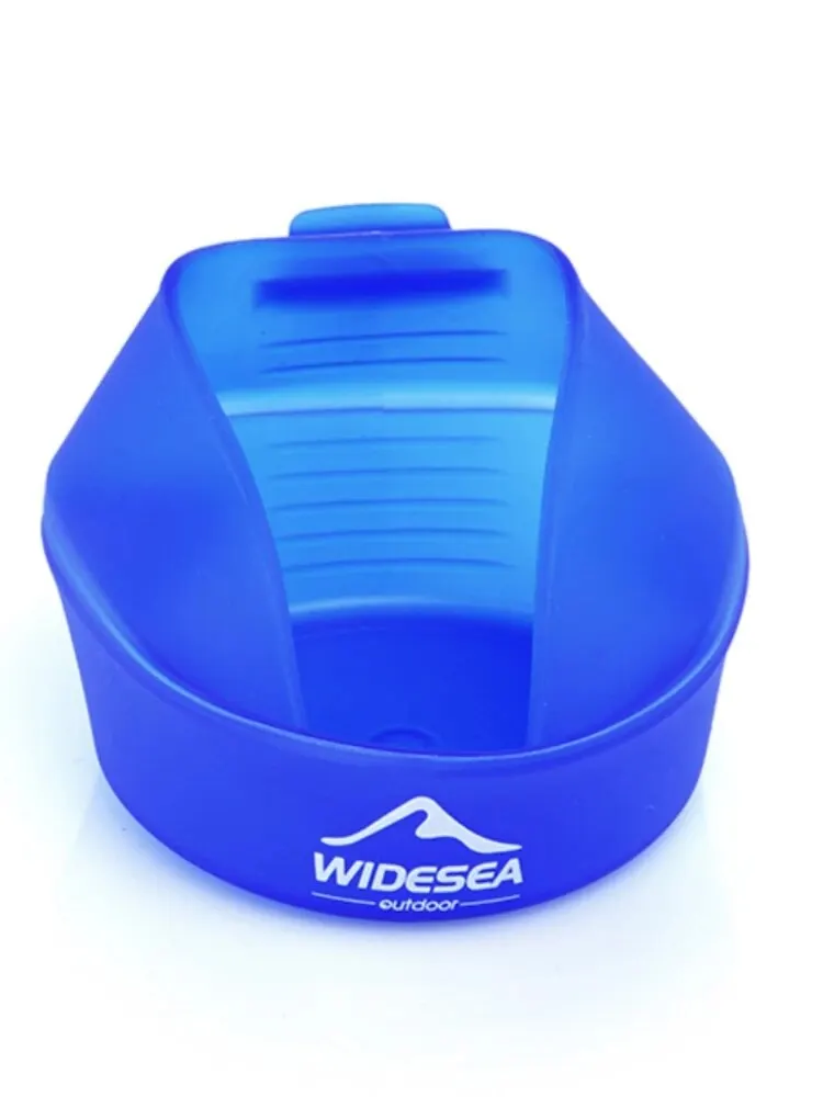 Widesea Camping 250ml Miękki składany kubek Zastawa stołowa Naczynia kuchenne Przenośny uchwyt Kieszonka na zewnątrz Miska Turystyka Kubek Piesze wycieczki Plecak TPE — zdjęcie 2