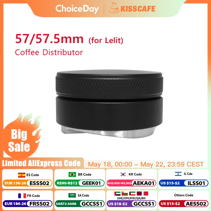 

Coffee Distributor 57MM 57.5MM For Lelit Anna Machine Tamper Leveler Tool Adjustable Barista Espresso Parts Corner Accessories