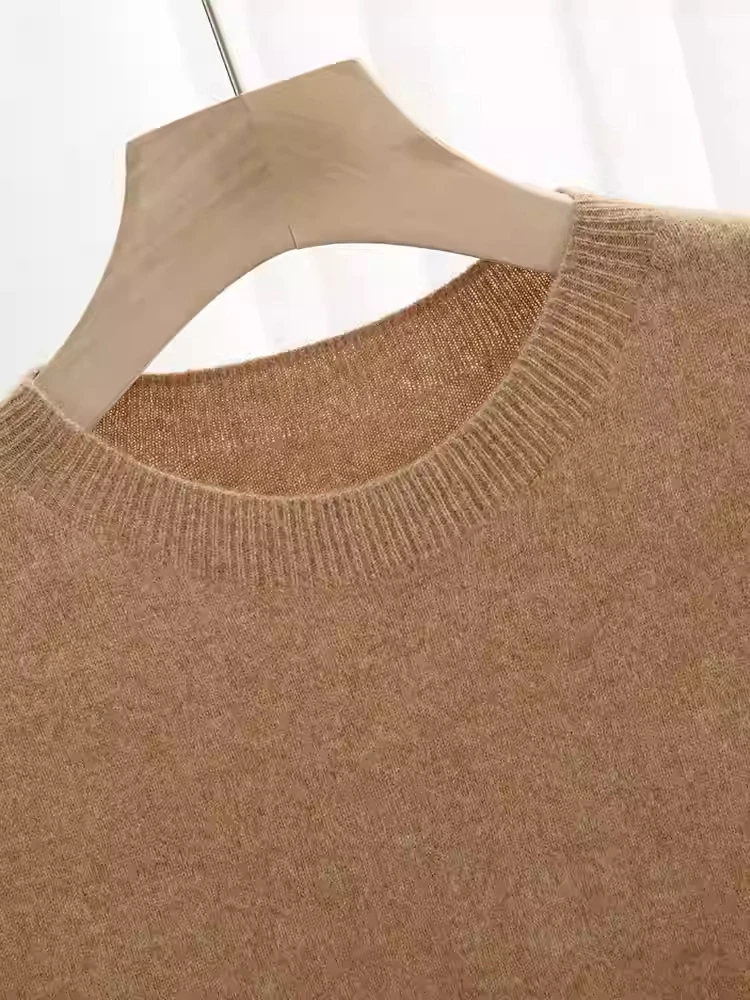 

Basic Women's Spring Autumn Sweater Merino Wool Knitted Pullover O-Neck New Blouse Lady Half Sleeve Clothing Tops Solid Jersey