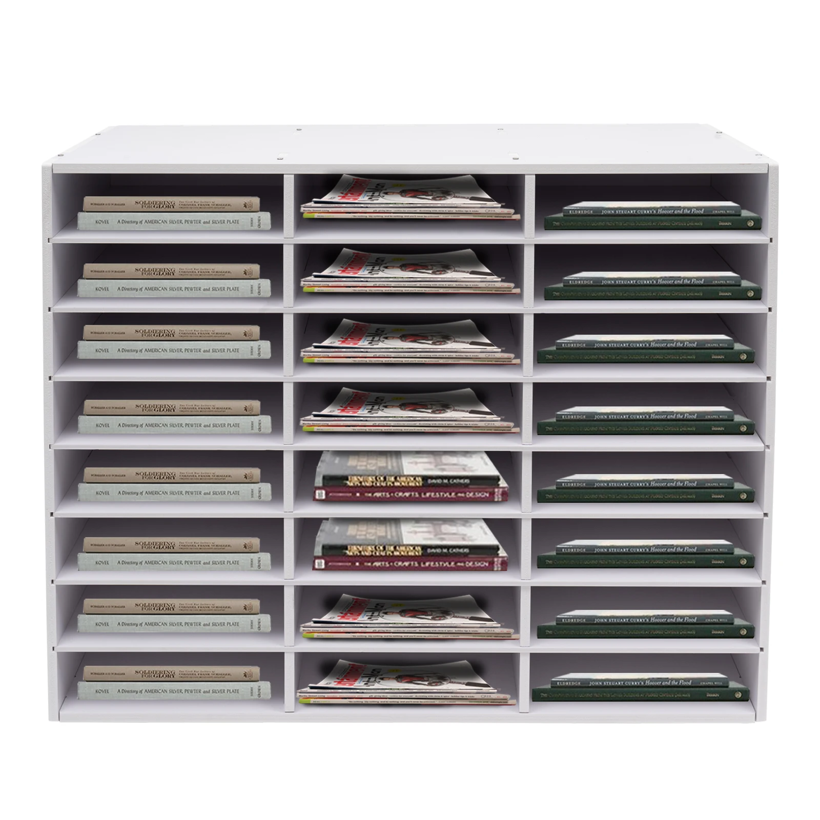 Literature Organizer 24-Compartment, Spacious Storage File Organizer, PVC Board with 132 lbs Load-Bearing, for Office and Home
