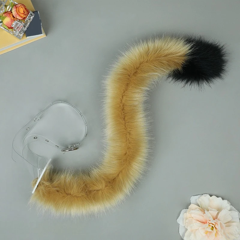 Handwork Maple Cat Ears Furry Headband Tail American Curl Plush Headwear Animal Fursuit Cosplay Performance Props