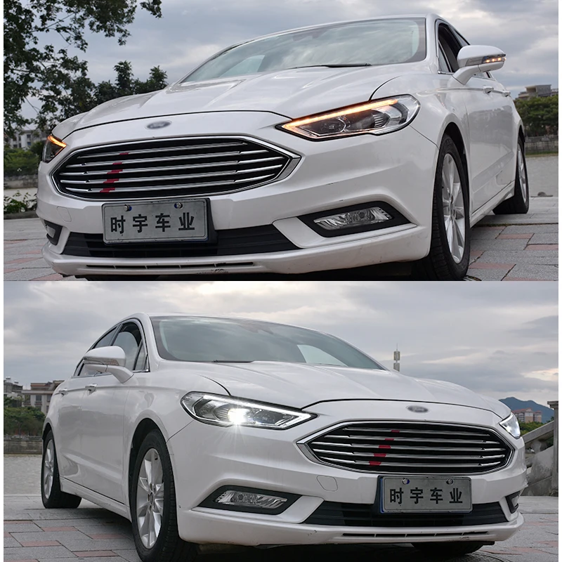 Dành Cho Xe Ford Fusion Đèn Pha 2017-2021 Mondeo Đèn Pha LED Năng Động Tín Hiệu Hoạt Hình DRL Bi Xenon Tự Động Phụ Kiện