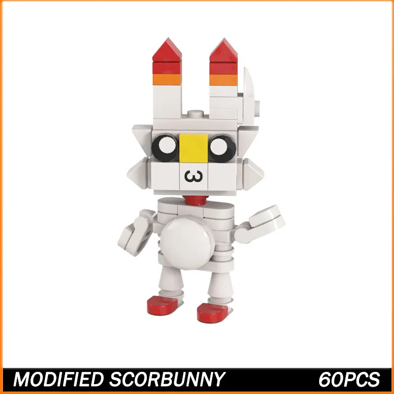 

Аниме-фигурка серии, белый, красный кролик, строительные блоки, детские игрушки, мультяшная фигурка, сборные блоки, игрушка на день рождения, подарок, 60 шт.