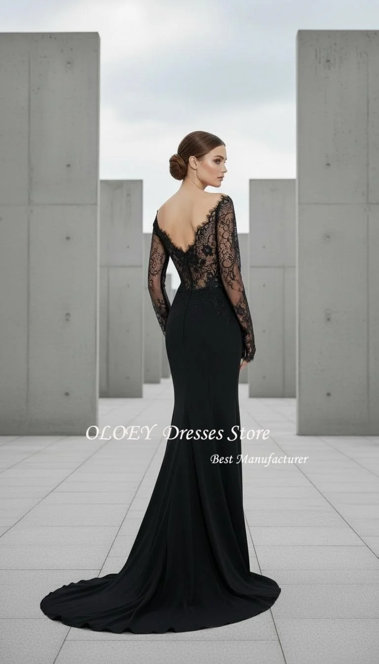 فستان حفلات من الدانتيل الأنيق من OLOEY فساتين سهرة للنساء للمناسبات الخاصة ضيف حفل زفاف مخصص بوق حورية البحر