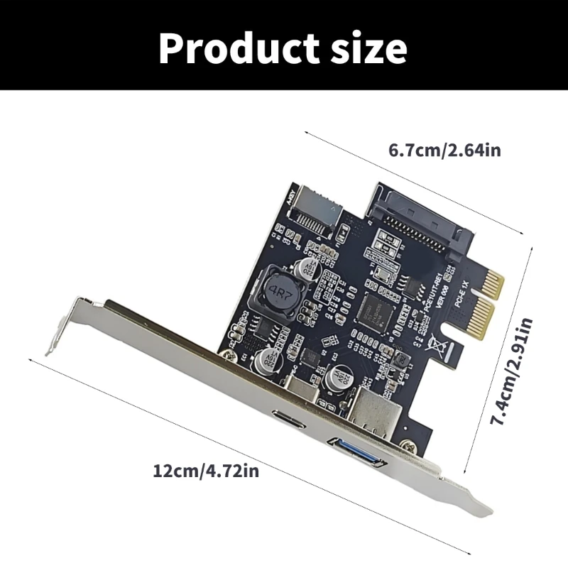 بطاقة توسيع USB 3.2 Gen1 متعددة المنافذ، محول PCIe إلى USB بسرعة 5 جيجابت في الثانية لنقل سريع لأجهزة الكمبيوتر المكتبية دروبشيب