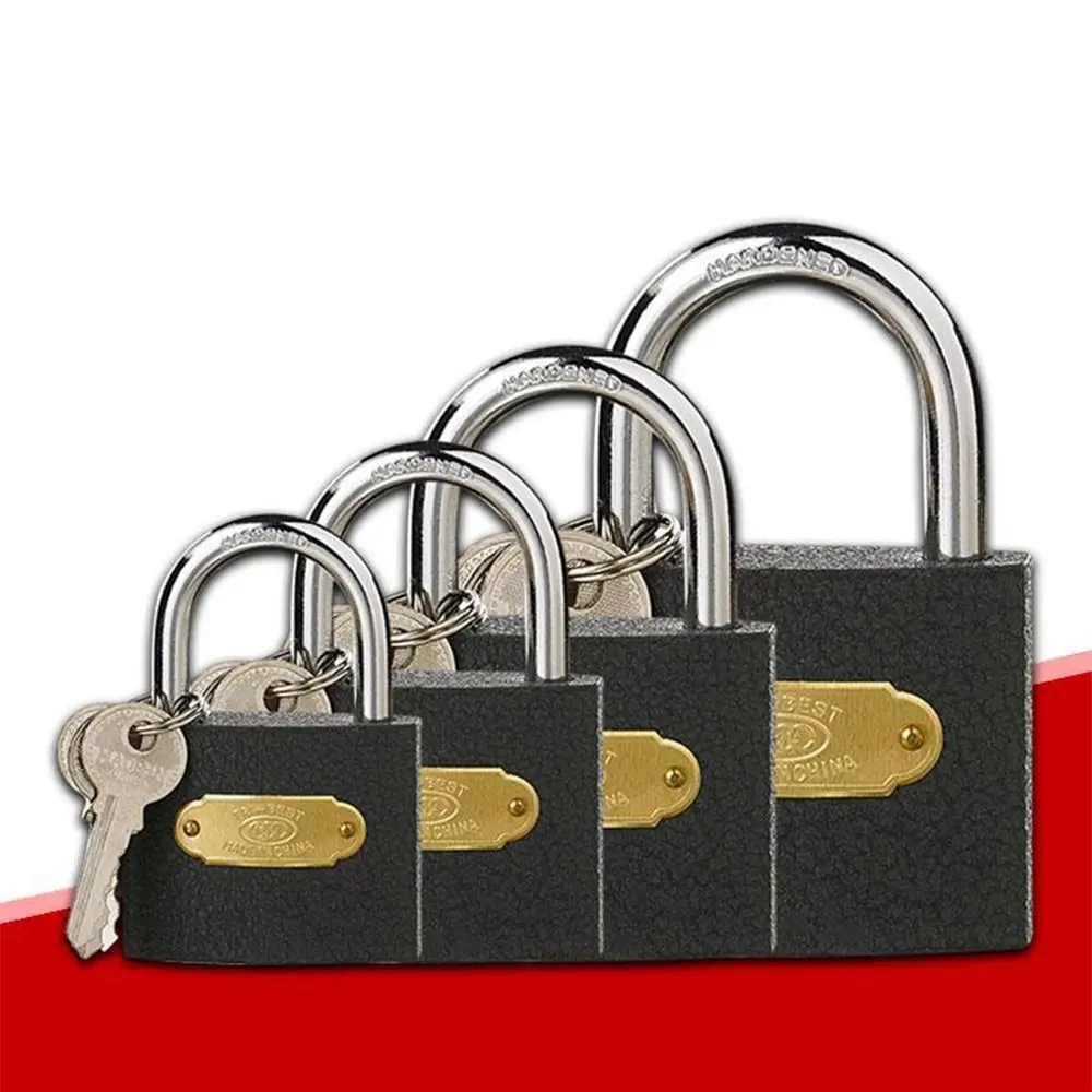 Durable Metal Iron Lock Grey Hardened Lock Beam Dormitory Door Lock with 2 Keys Anti-Theft Lock Home