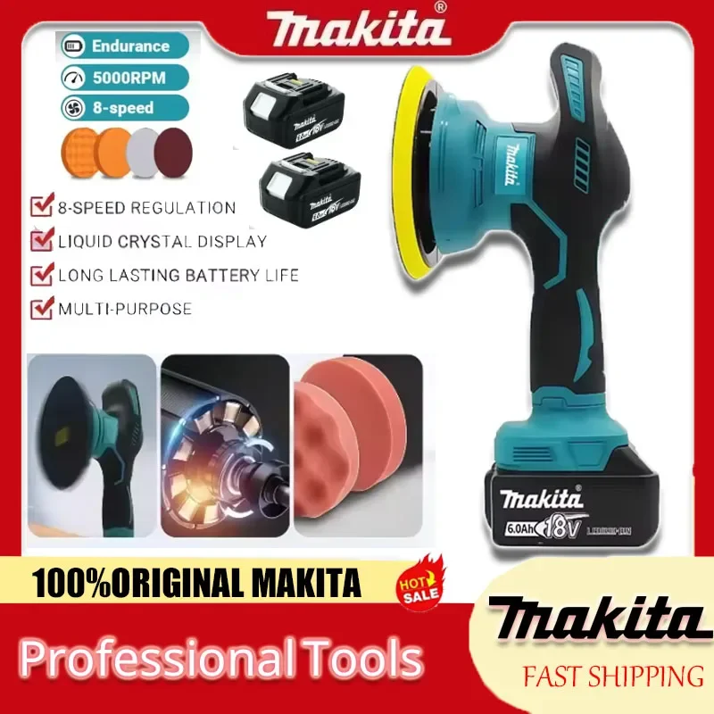 

Makita Wireless Repairing Buffing Cordless Car Polisher Machine 8 Gears Electric Waxing Polisher 18V-20V