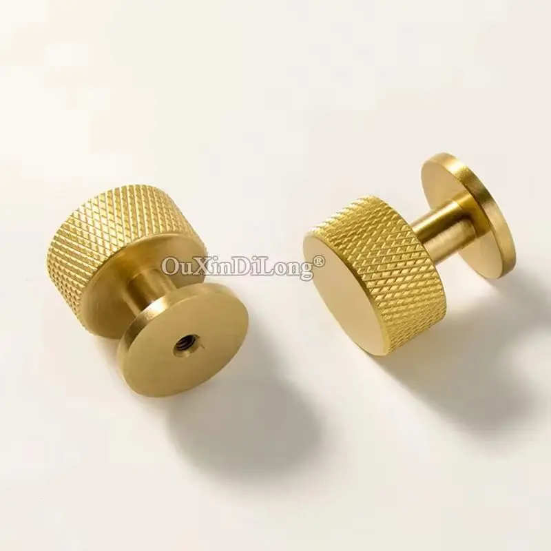 4PCS Solid Brass Knurled Furniture Pulls Handles Drawer Knobs Cupboard Wardrobe Bookcase Closet Dresser Shoe Cabinet Pulls Knobs