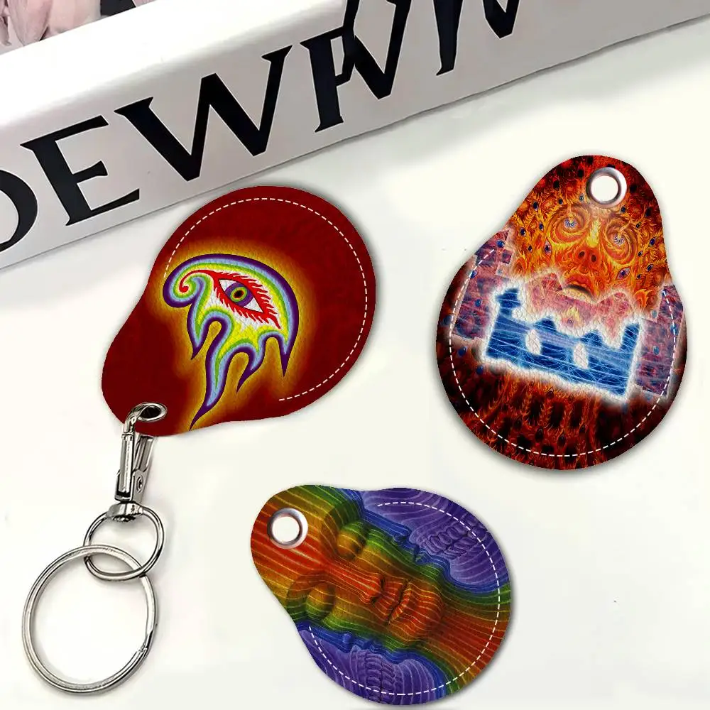 T-TOOL Band PU Access Case Anti-lost Anti-fall Card Holder Keychain Accessories Fingerprint-proof Key Tag Ring