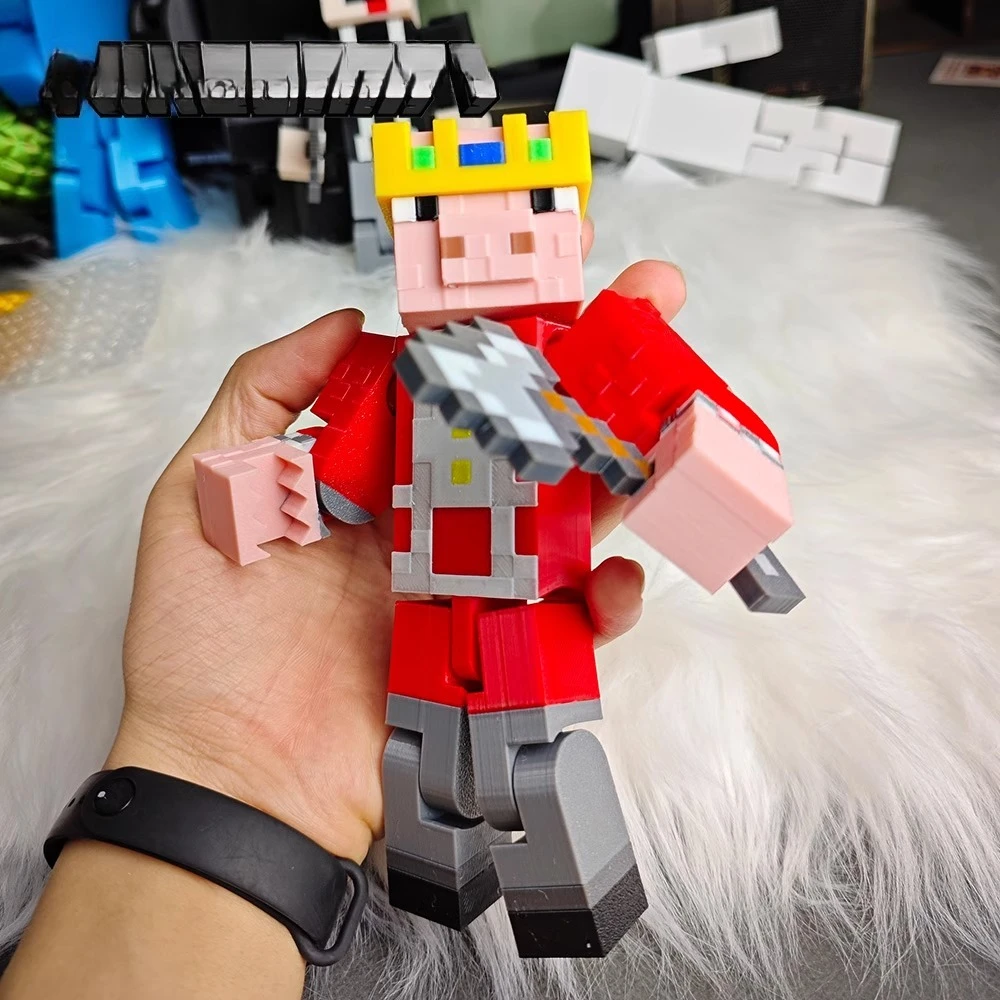 

Technoblade Blood God Legendary Pig Poseable Action Figure Jointed Doll Kids Toy Gift Available Now