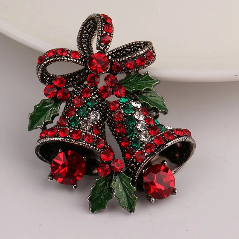 Christmas Suit Brooch Pin Vintage Bells Creative Gift Bows Premium Corsage Christmas Brooches Fashion Party Jewelry Hot Sale