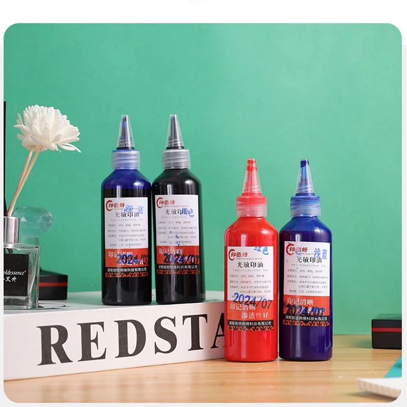 100ml Stamp Ink For Photosensitive Stamp Inkpad Quick-Drying Office Oil Ink