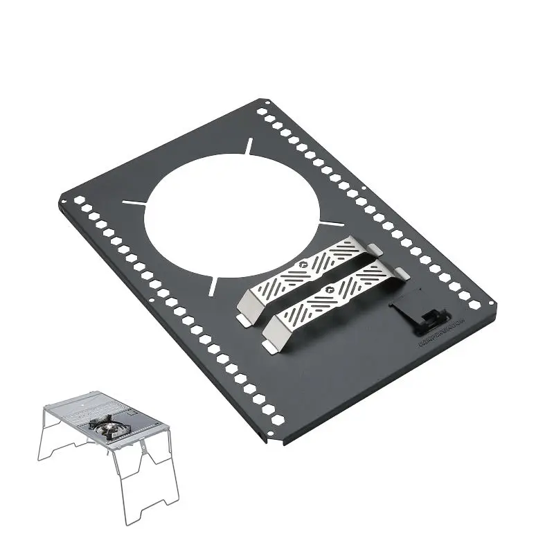 고급스러운 스테인리스 캠핑 가스 스토브 홀더 이미지