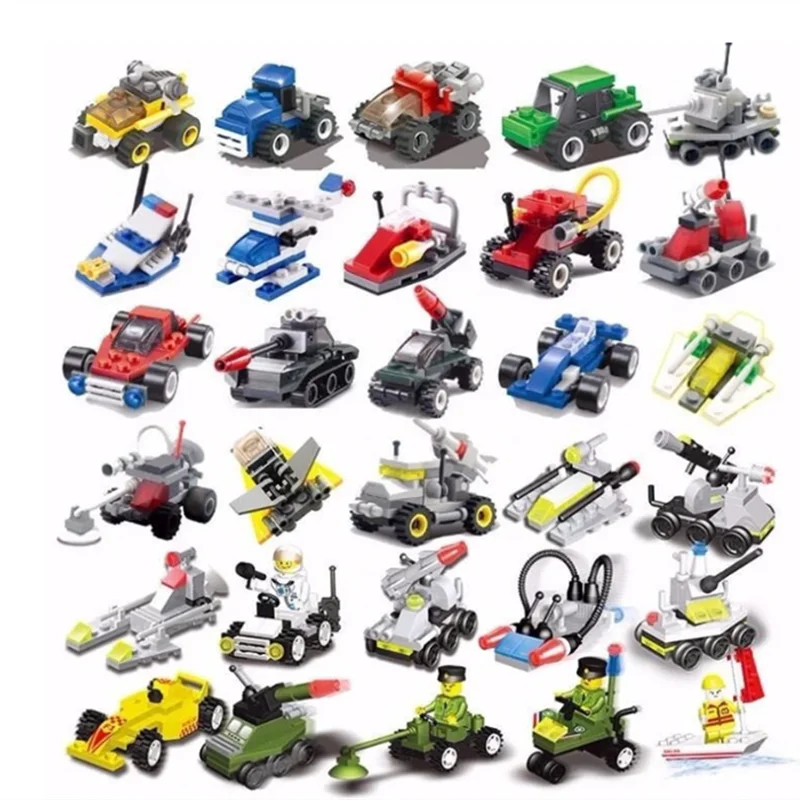Mini Transportation tank plane Car Educational Assembled Models Building Blocks Compatible small Bricks toys for children